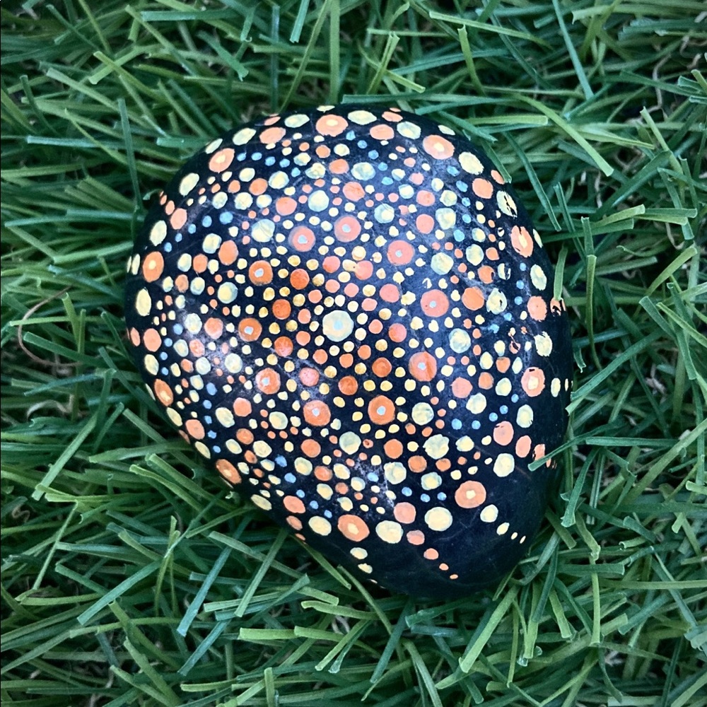Mandala Hand Painted River Rock 2”
